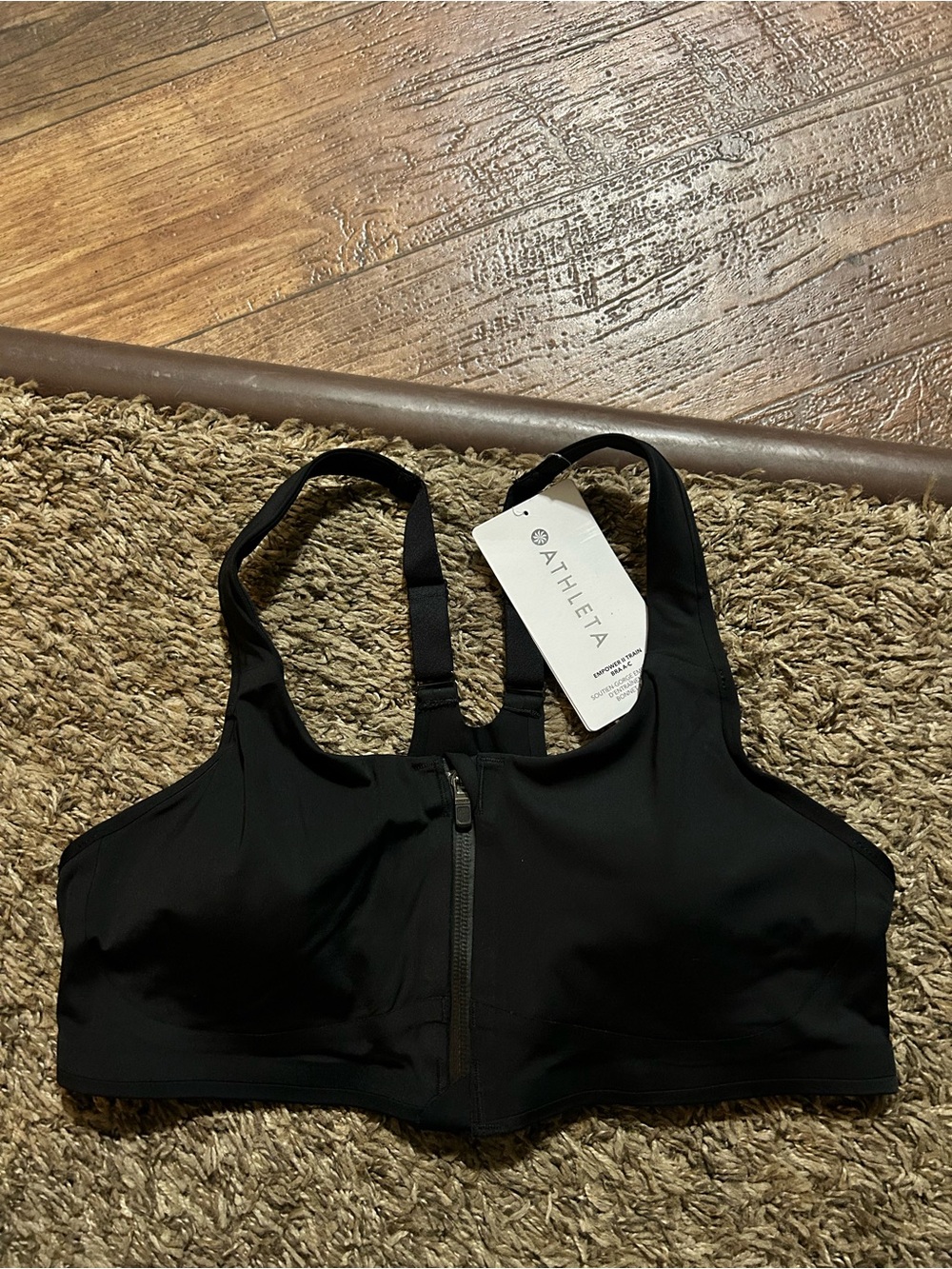 New w/ Tags Athleta Empower II Train Bra A-C front zip sports bra with padding
